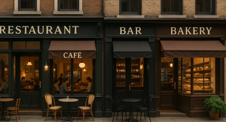 coffee shop, Restaurants, Bar